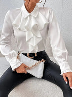 Stylish shirt with ruffled and layered design details. - Eliza-Warszawa