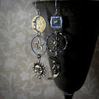 Sun-Moon Pendant Drop Earrings