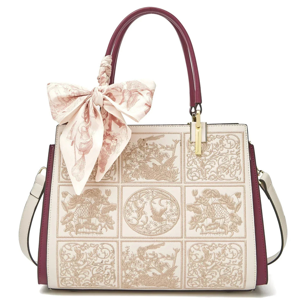 Sylvia™ – A unique crossbody bag with embroidery and a bow - Eliza-Warszawa