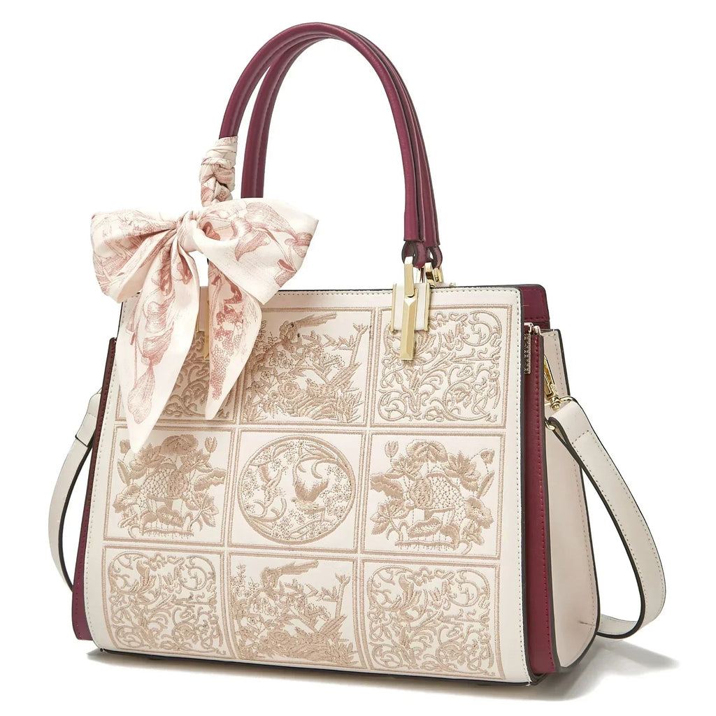 Sylvia™ – A unique crossbody bag with embroidery and a bow - Eliza-Warszawa