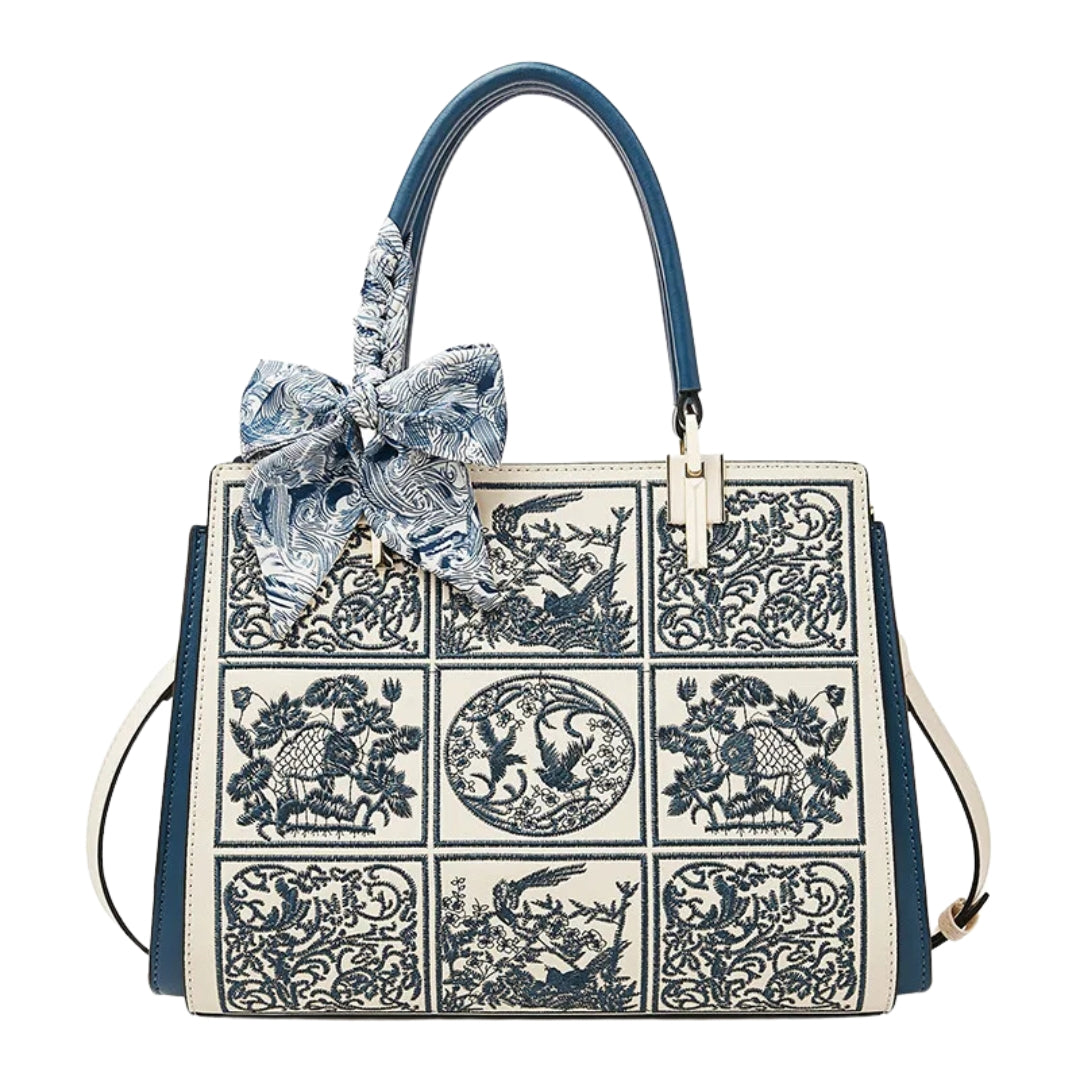 Sylvia™ – A unique crossbody bag with embroidery and a bow - Eliza-Warszawa