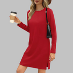 TATLO™ - Casual Long Sleeve Round Neck Mini Dress - Eliza-Warszawa