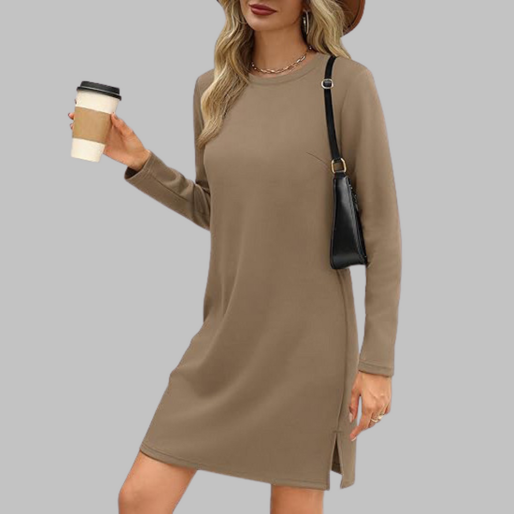 TATLO™ - Casual Long Sleeve Round Neck Mini Dress - Eliza-Warszawa