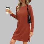 TATLO™ - Casual Long Sleeve Round Neck Mini Dress - Eliza-Warszawa
