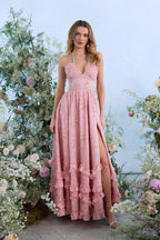The Scarlette Dress in Light Pink Tapestry Rose - Eliza-Warszawa