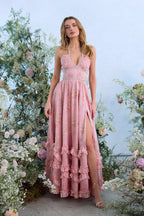 The Scarlette Dress in Light Pink Tapestry Rose - Eliza-Warszawa