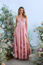 The Scarlette Dress in Light Pink Tapestry Rose - Eliza-Warszawa
