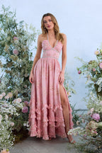 The Scarlette Dress in Light Pink Tapestry Rose - Eliza-Warszawa