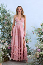 The Scarlette Dress in Light Pink Tapestry Rose - Eliza-Warszawa