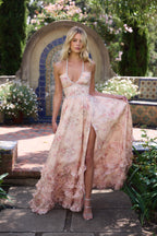 The Scarlette Dress in Peach Tapestry - Eliza-Warszawa