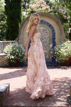 The Scarlette Dress in Peach Tapestry - Eliza-Warszawa