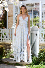 The Scarlette Dress in Victorian Blue Roses - Eliza-Warszawa