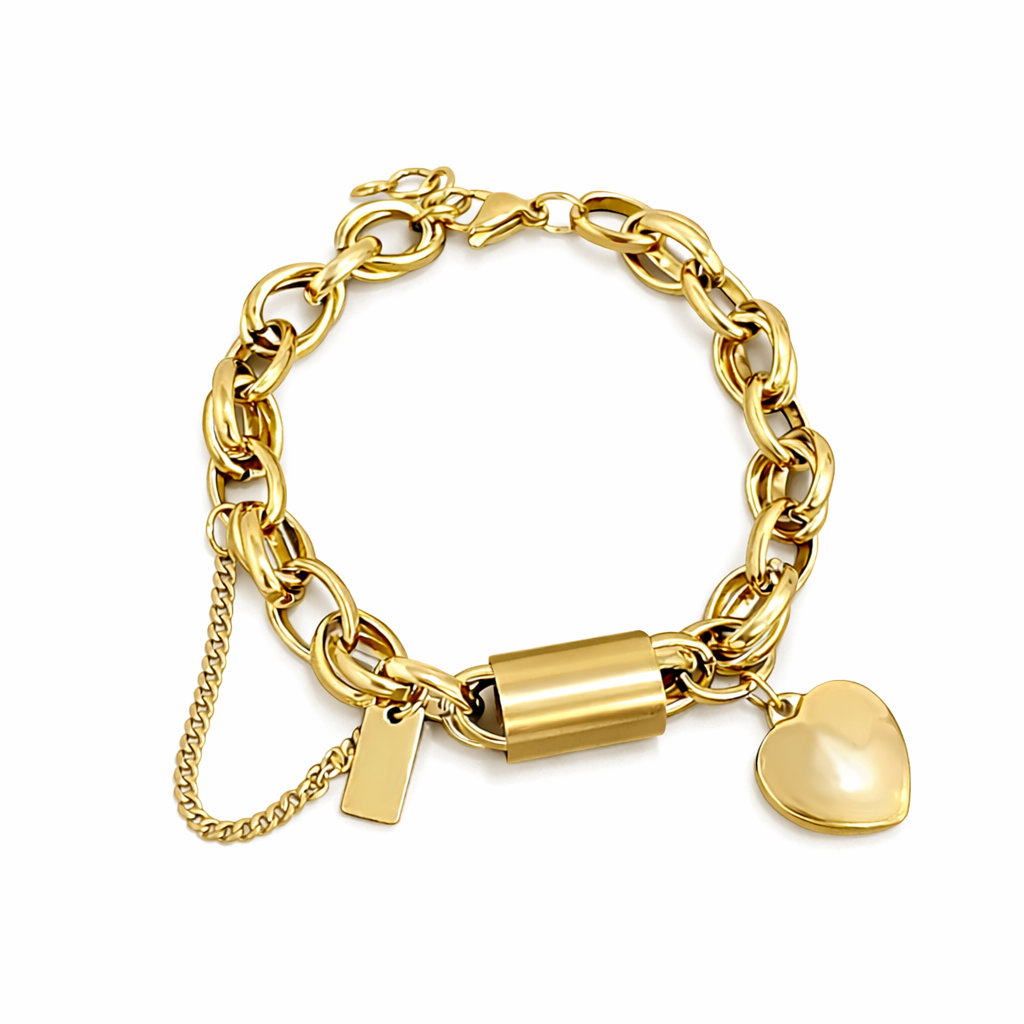 Timeless Gold Heartened Chunky Bracelet - Eliza-Warszawa