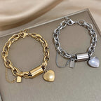 Timeless Gold Heartened Chunky Bracelet - Eliza-Warszawa
