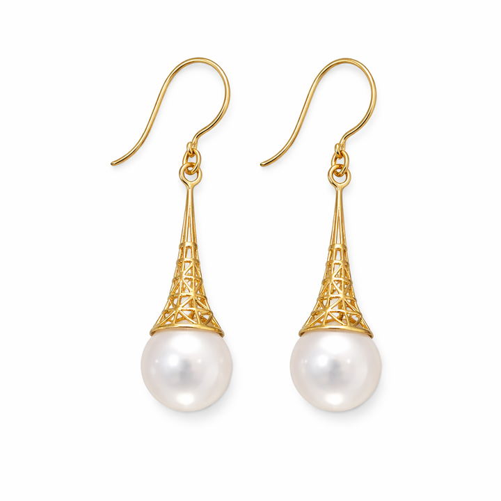 Timeless Gold Pearl Earrings