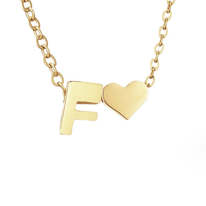 Timeless Initial Necklace with Heart Charm