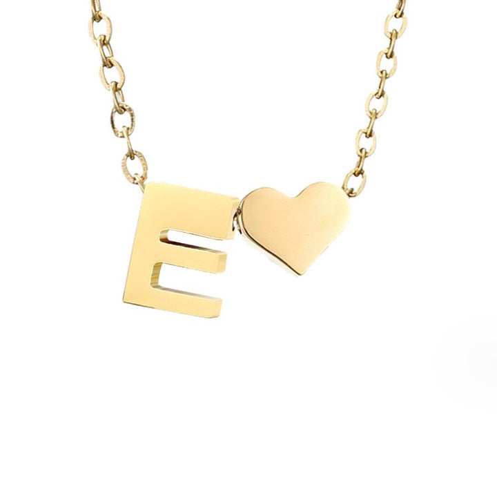 Timeless Initial Necklace with Heart Charm
