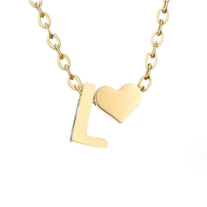 Timeless Initial Necklace with Heart Charm