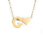 Timeless Initial Necklace with Heart Charm