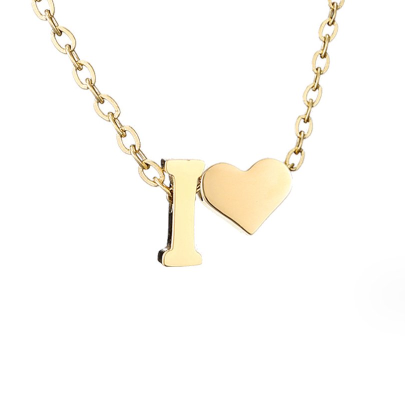 Timeless Initial Necklace with Heart Charm