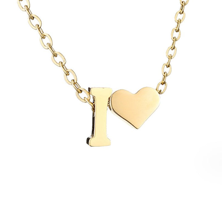 Timeless Initial Necklace with Heart Charm