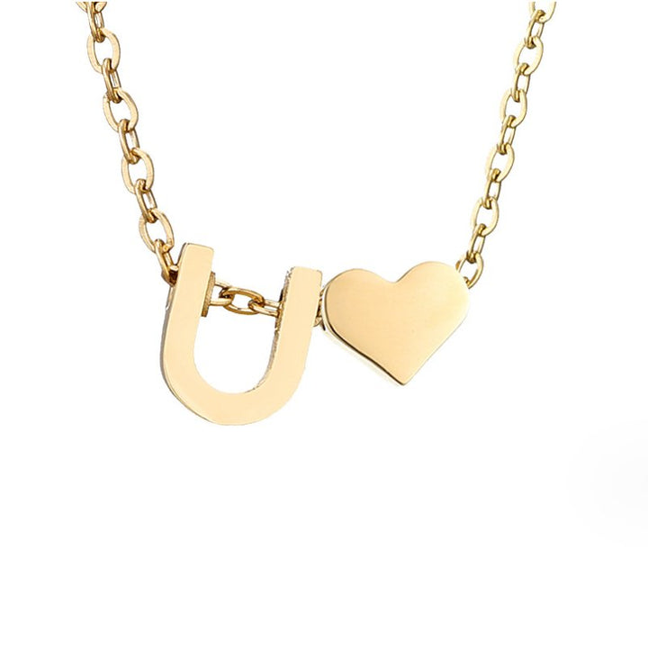 Timeless Initial Necklace with Heart Charm