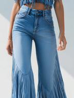 Trendy Retro Tassel Flared Jeans - Eliza-Warszawa
