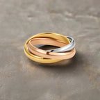 Trinity Interlocking Gold, Silver & Rose Band Ring - Eliza-Warszawa