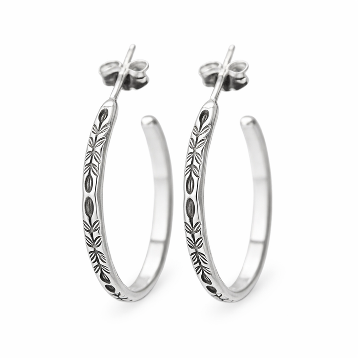 Unique Silvery Hoop Earrings