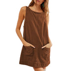 VICTORIA™ - Corduroy Overall Dress with Pockets for Fall & Winter - Eliza-Warszawa