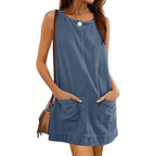 VICTORIA™ - Corduroy Overall Dress with Pockets for Fall & Winter - Eliza-Warszawa