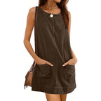 VICTORIA™ - Corduroy Overall Dress with Pockets for Fall & Winter - Eliza-Warszawa