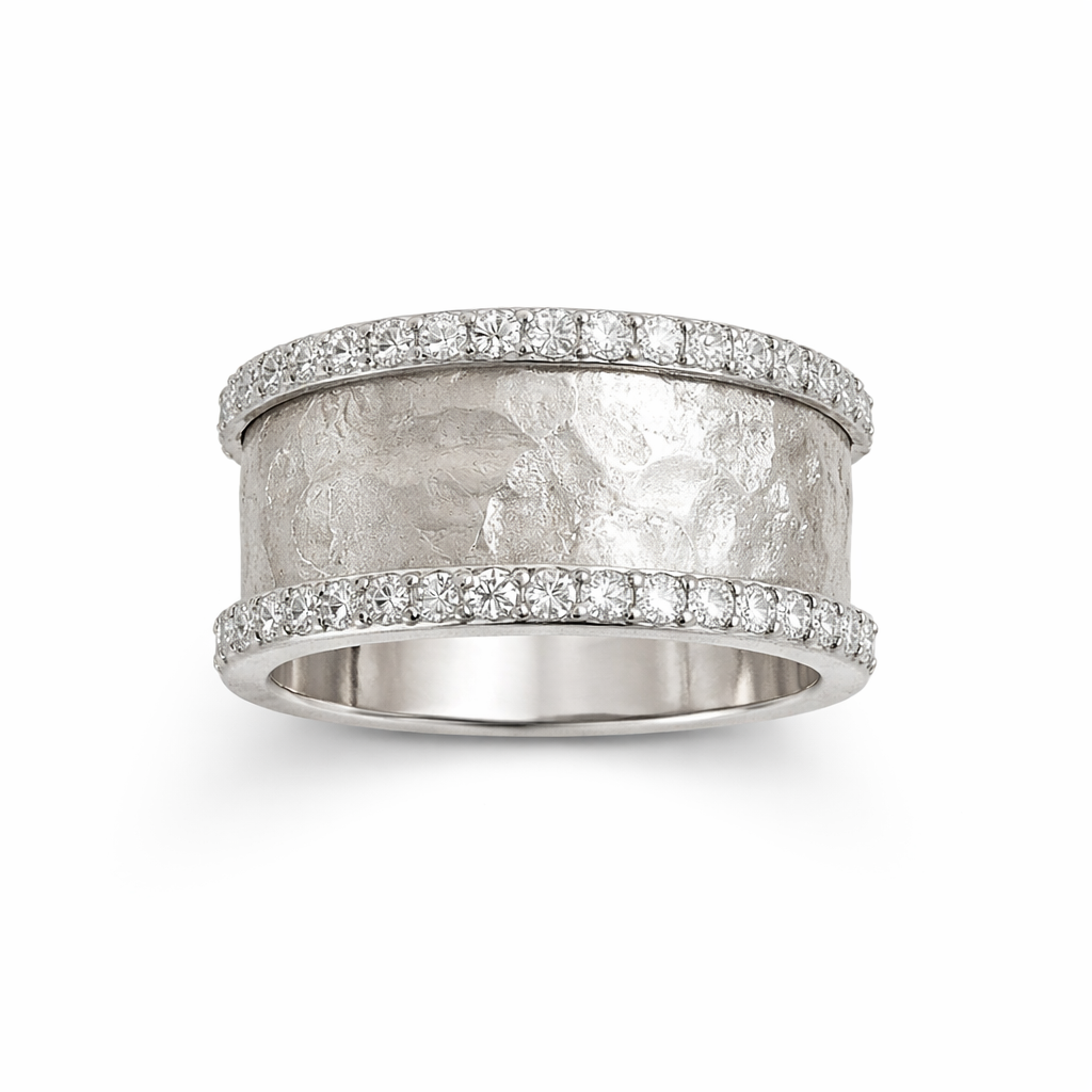 VINTAGE SILVERED ZIRCONIA RING
