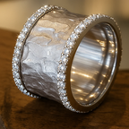 VINTAGE SILVERED ZIRCONIA RING