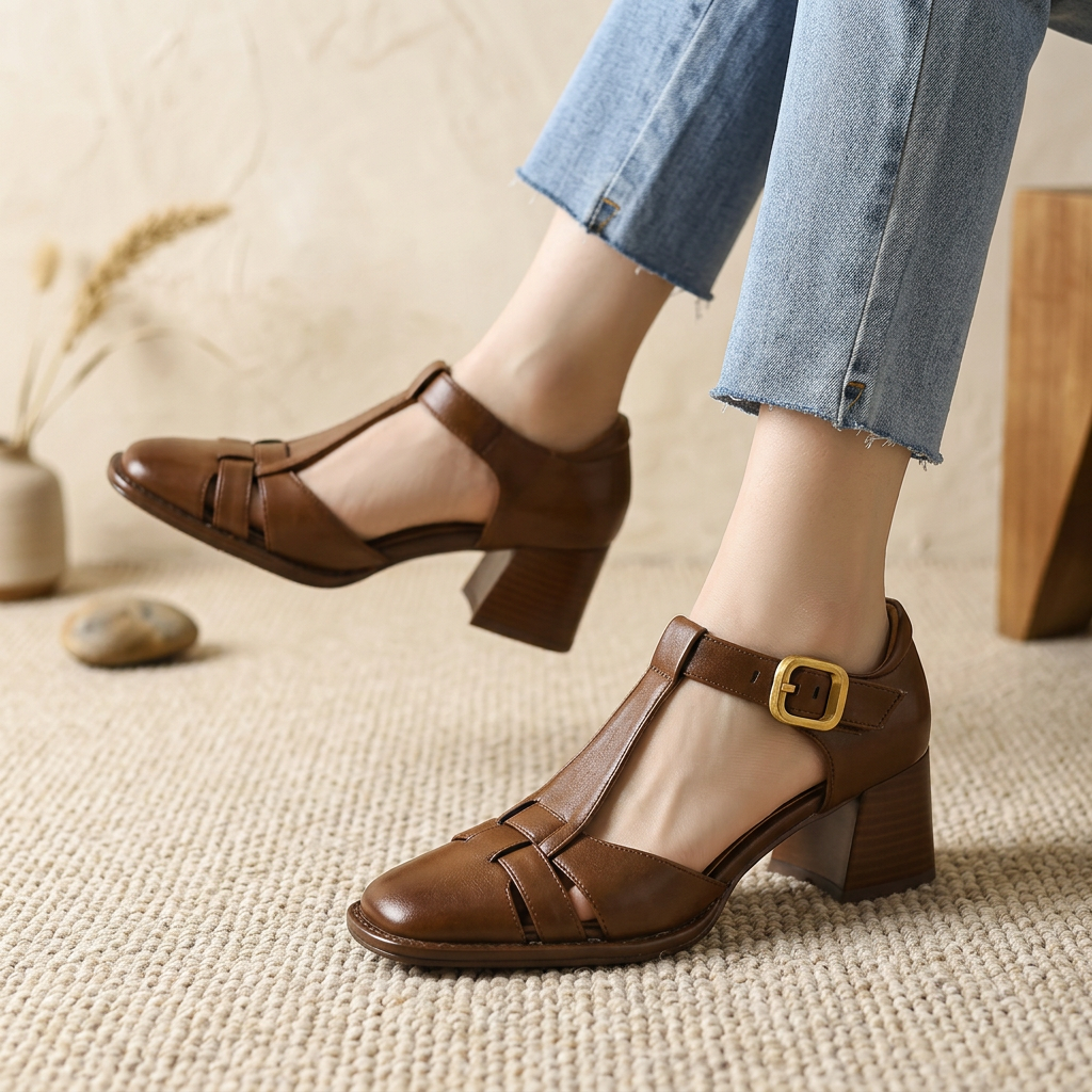 Valesia Leather Heels - Eliza-Warszawa