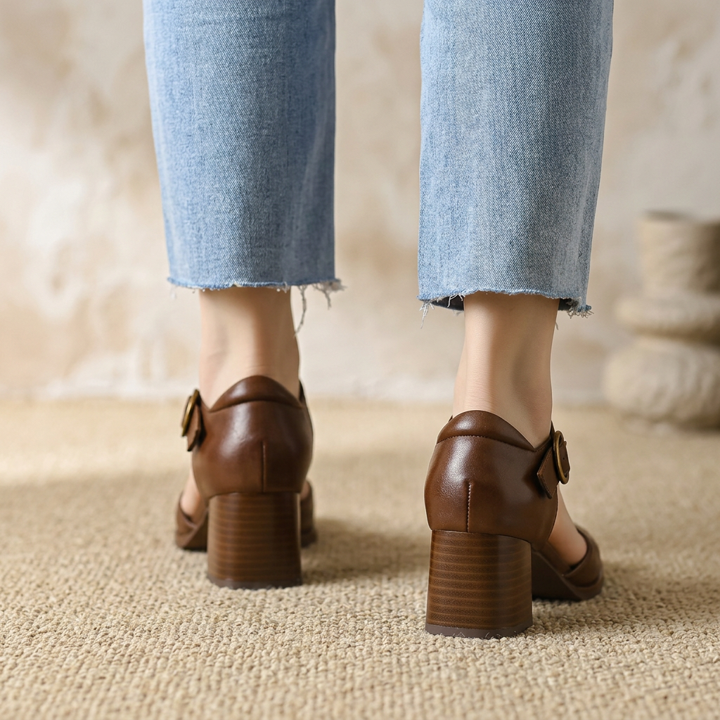 Valesia Leather Heels - Eliza-Warszawa