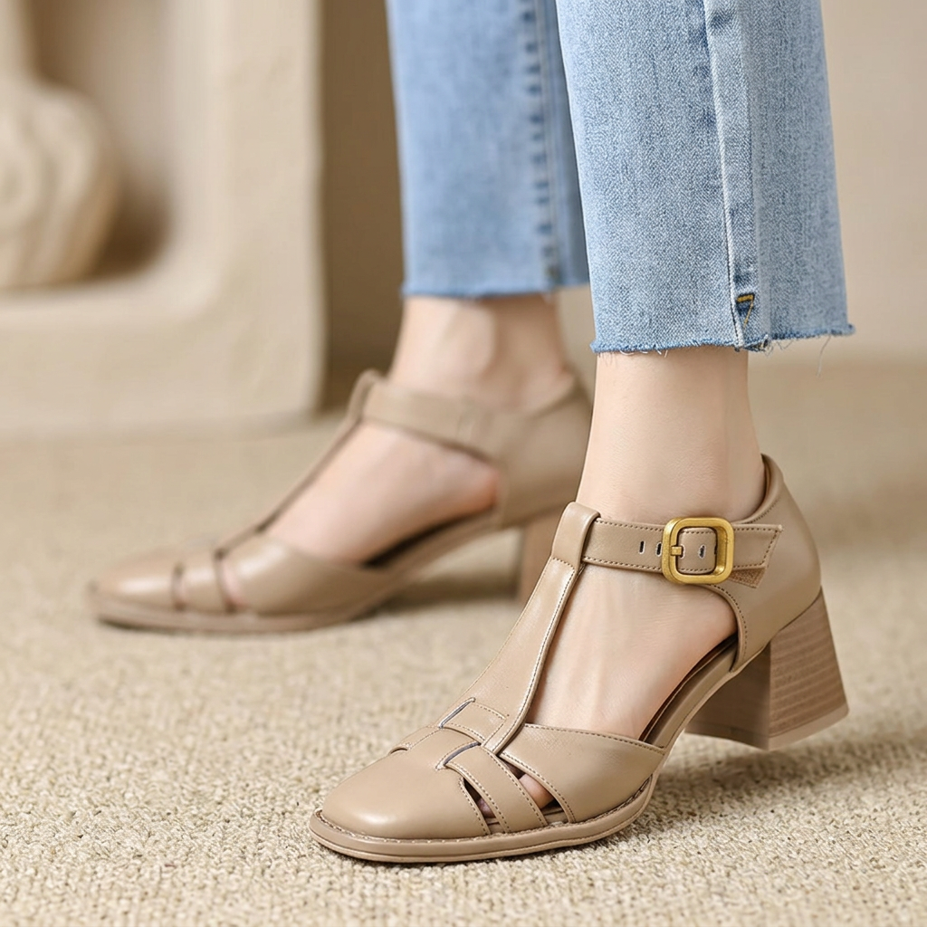 Valesia Leather Heels - Eliza-Warszawa