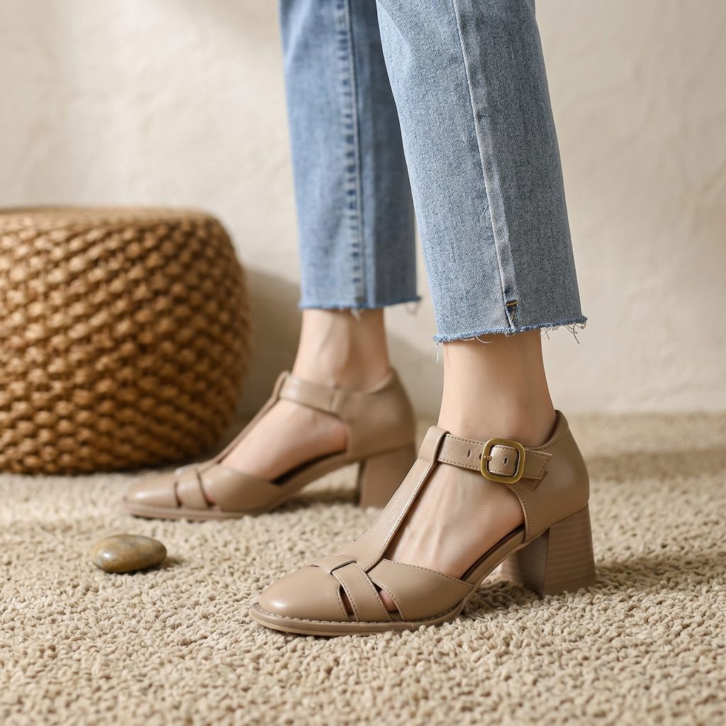 Valesia Leather Heels - Eliza-Warszawa