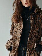 Vera Leopard Jacket | Eco-Suede, Vintage Style - Eliza-Warszawa