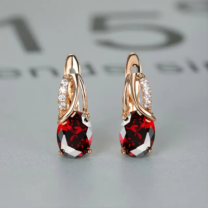 Veressa Ruberine Earrings | Gold - Eliza-Warszawa