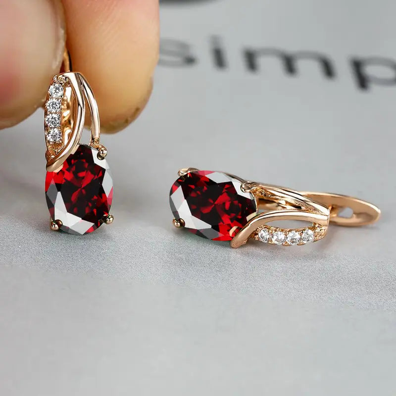 Veressa Ruberine Earrings | Gold - Eliza-Warszawa