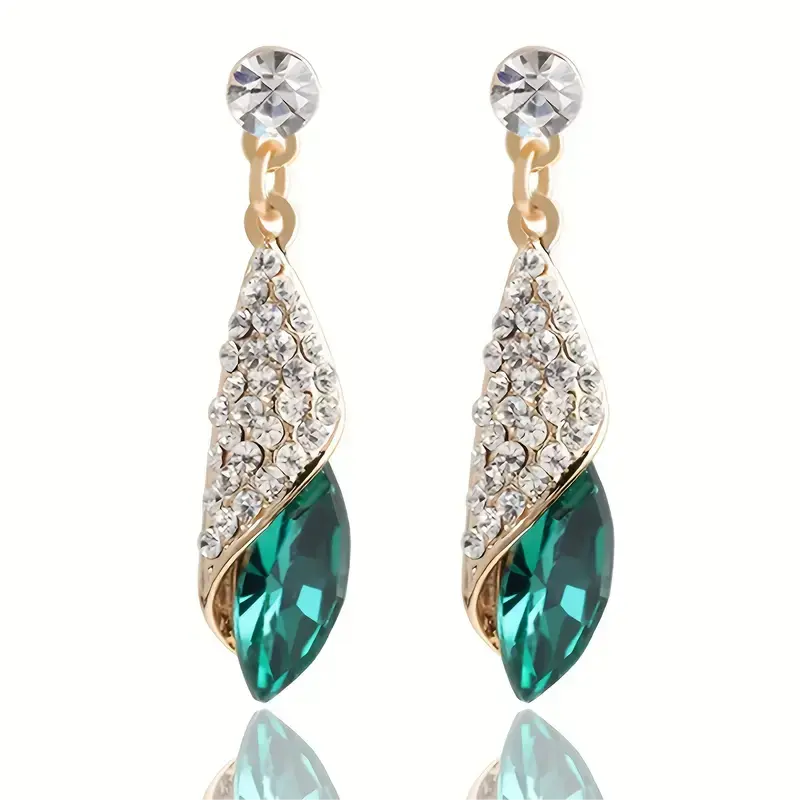 Veylith Emeraya Dangle Earrings | Gold - Eliza-Warszawa