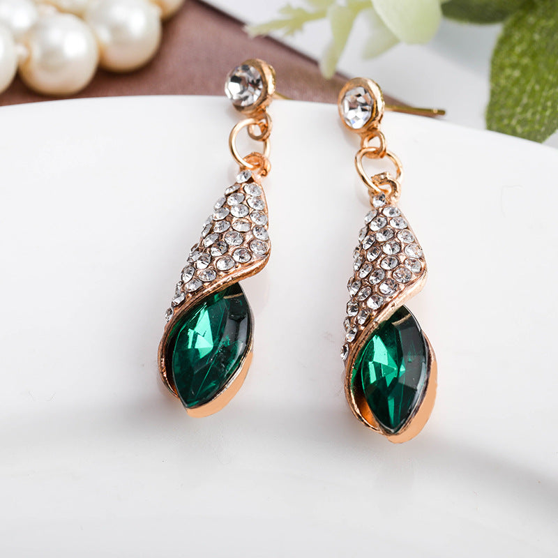 Veylith Emeraya Dangle Earrings | Gold - Eliza-Warszawa