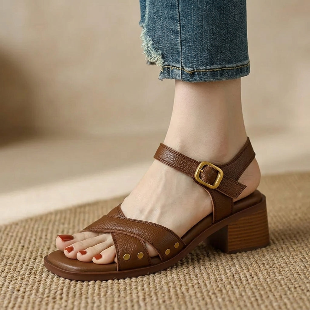 Victoria Block Heel Sandals - Eliza-Warszawa