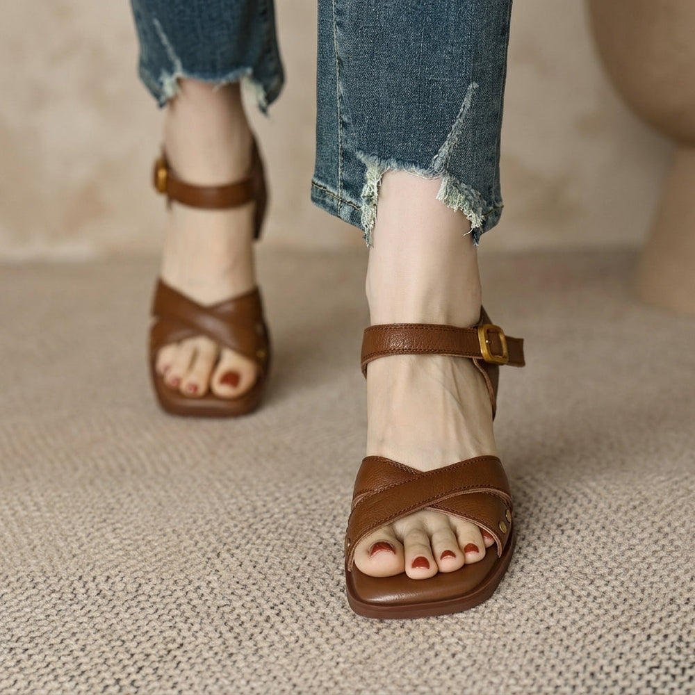 Victoria Block Heel Sandals - Eliza-Warszawa