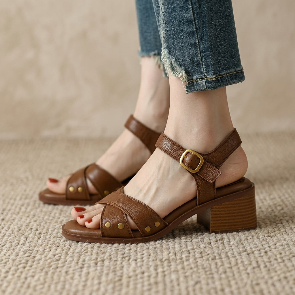 Victoria Block Heel Sandals - Eliza-Warszawa