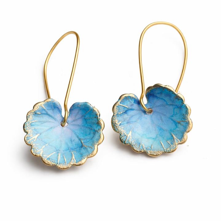Vintage Blue Leaf Earrings