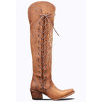 Vintage Embroidered Lace-Up Western Boots - Eliza-Warszawa
