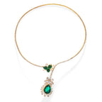 Vintage Emerald Blossom Necklace