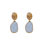 Vintage Enamel Oval Drop Earrings